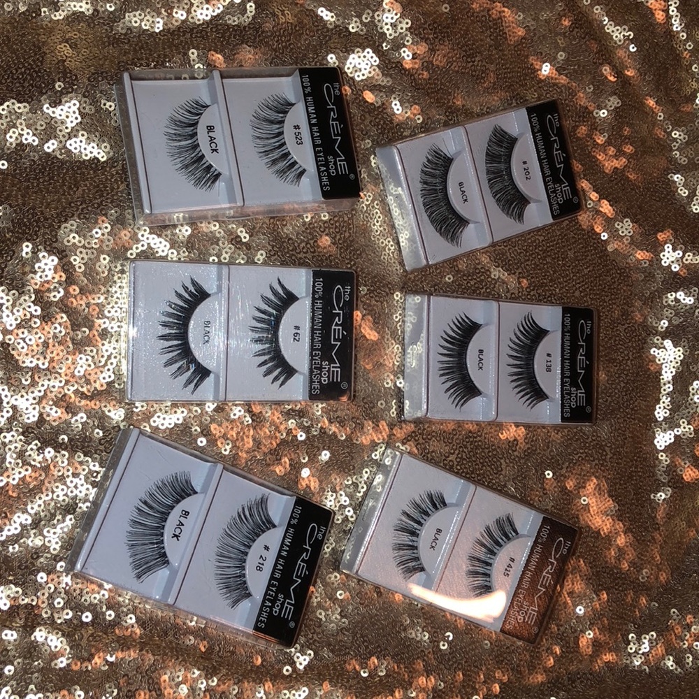 6 PAIR OF EYELASHES CREME DIFFERENT STYLES